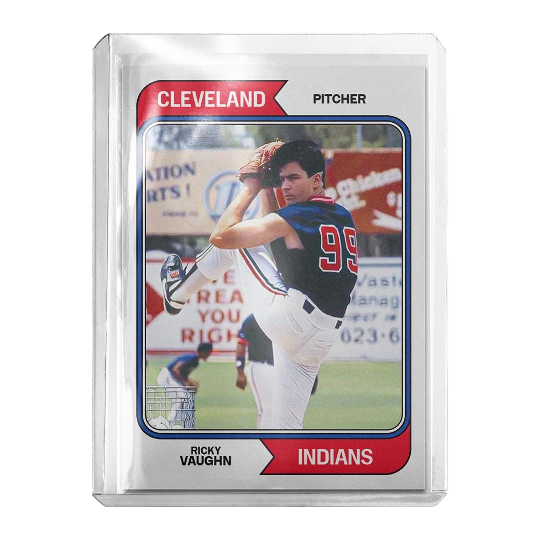 CUSTOM 2-pack Ricky Vaughn Major League Novelty Baseball Cards