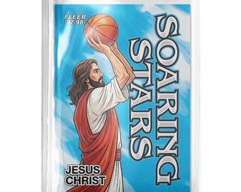 CUSTOM Jesus Christ Soaring Stars Novelty Retro 1997 Basketball Card Read Description
