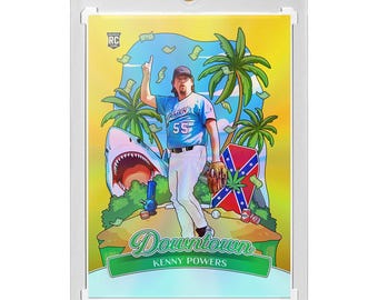 CUSTOM Kenny Powers Eastbound & Down Mermen Novelty Gold Holographic Baseball Card Read Description