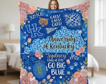 Manta personalizada para campus universitario, manta personalizada estilo fiesta preppy para dormitorio, regalo de graduación para estudiantes.