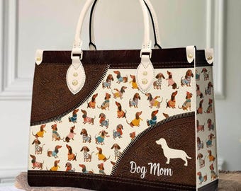 Monedero personalizado de piel vegana estilo salchicha, regalo de Navidad 2025 para mamá perruna.
