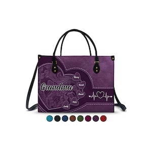 Amorcitos de la abuela: regalo de cumpleaños para abuela, madre o mamá. Bolso de piel sintética personalizado.