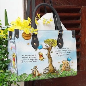 Bolso de mano de piel sintética personalizado de Winnie The Pooh: las cosas más pequeñas ocupan el mayor espacio en tu corazón