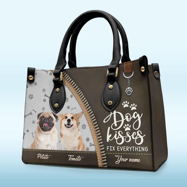Follow Me Everywhere - Dog & Cat Personalized Custom Leather Handbag - Gift For Pet Owners, Pet Lovers