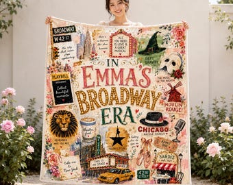 Personalized My Broadway Era Blanket, Custom Musical Theater Decor, Fan Gift, NYC Lover Throw