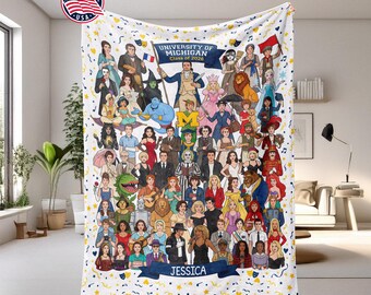 Manta de graduación personalizada para fans del teatro musical, manta universitaria personalizada, regalo para la promoción de 2026