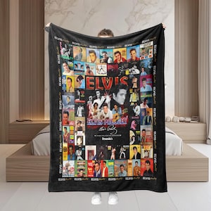 USA Made Personalizable King Of Rock & Roll Blanket | Personalized Gift For Rock Fan Elvis Fan, Music Gifts