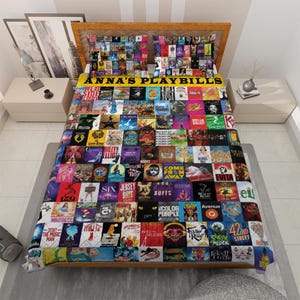 Personalized Broadway Musical Quilt Bedding Set | Theater 3-pc Quilted Bedspread With Pillowcases