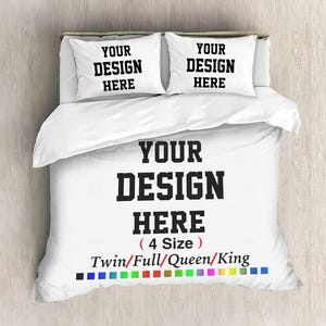 Personalized 3pcs Duvet Cover Bedding Set | Custom Design Photo Text Duvet Cover with Pillowcases | We Design Anything You Love. Any Themes.