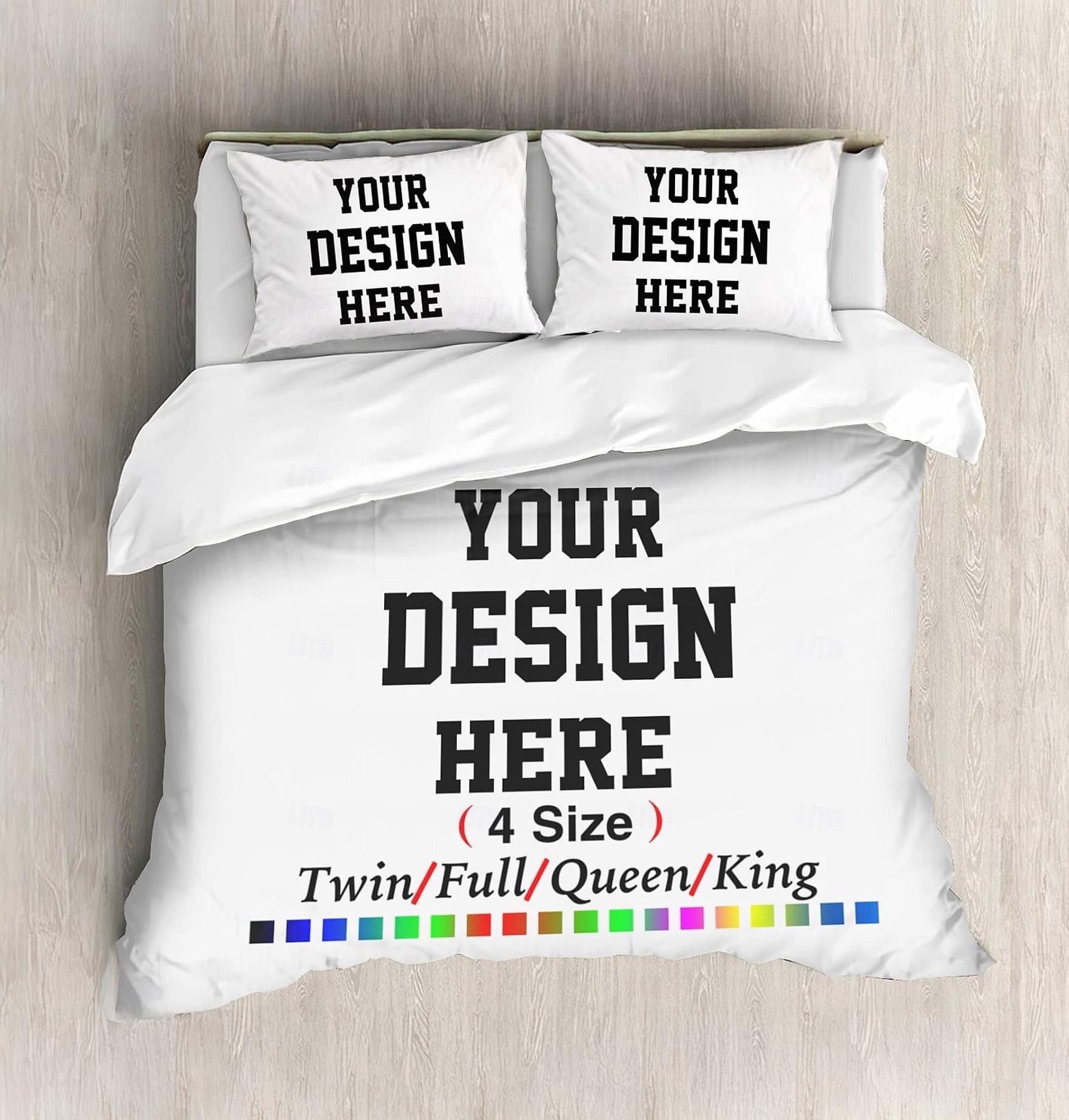 Personalized Duvet Cover Bedding Set 3-pc With Pillowcases | Custom Design  Bedspread - Etsy, image size:1764x1848