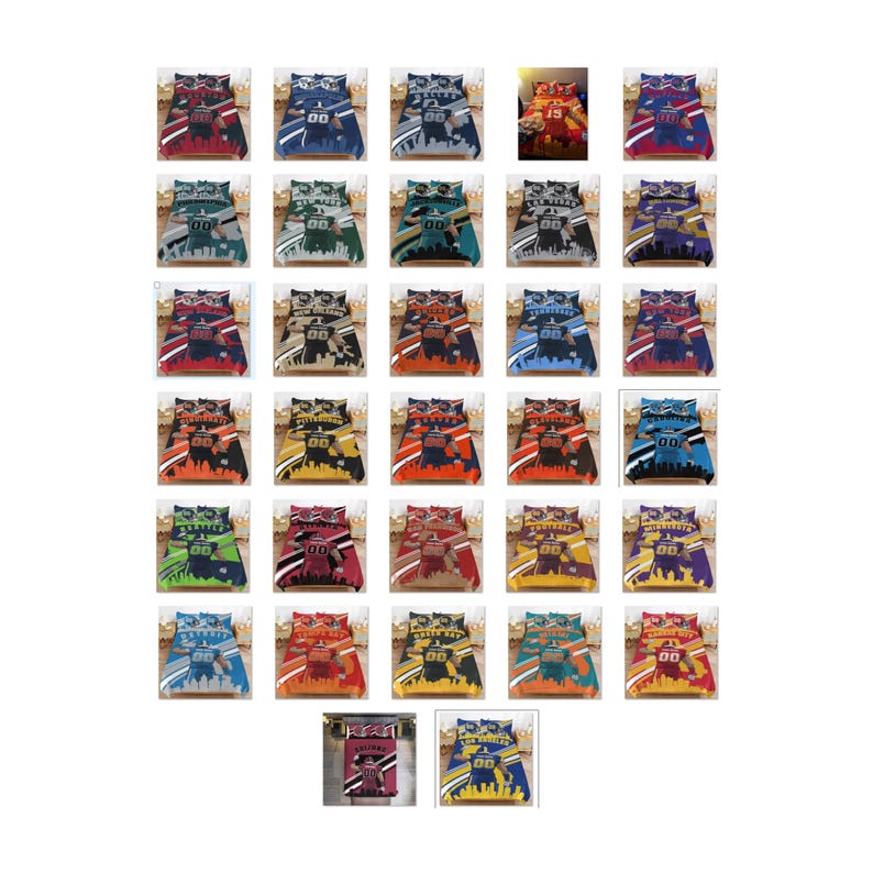 Custom Football Bedding Set: Personalized Duvet Cover & Pillowcases - Etsy