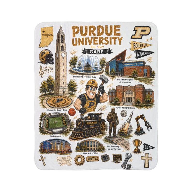 Custom College Blanket, Personalized School University Throw, Students Alumni Senior Graduation Gift image 7