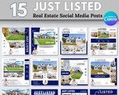 Real Estate Social Media Posts: Just Listed Canva Templates (Digital Download)