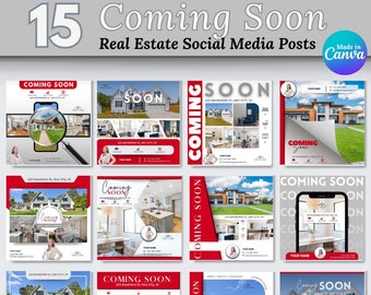 Real Estate Coming Soon Social Media Posts: Canva Templates (Digital Download)