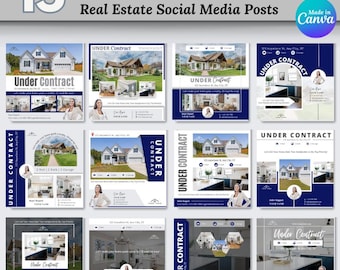 Real Estate Social Media Posts: Under Contract Canva Templates (Digital Download)