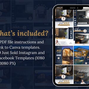 Real Estate Just Sold Social Media Templates for Canva - Etsy
