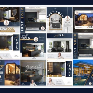 Real Estate Just Sold Social Media Templates for Canva - Etsy