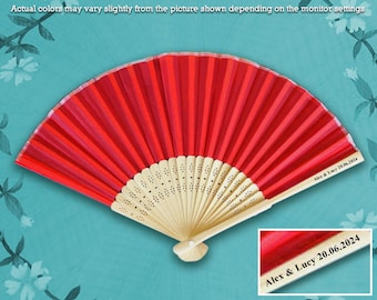 35+ Imprinted Personalized Silk Fans - Side Print, Silk Wedding Fans, Promotional Fans, hand Fan Party Favors Wholesale or Bulk