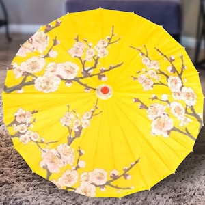 100 Pcs Personalized Paper Parasols (Full Color), Chinese or Japanese Parasol for Wedding, Custom All-Over Print Paper Parasol Umbrella