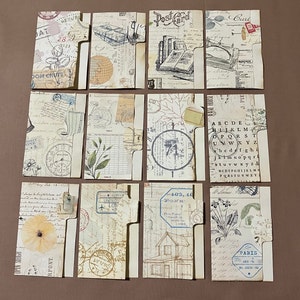 Hidden Treasures “B” Vintage Style Collage Paper Folders, Journaling Spots