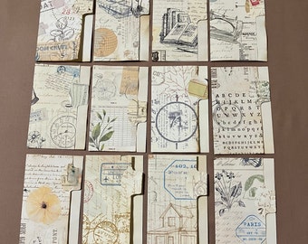 Hidden Treasures “B” Vintage Collage Paper Folders, Journaling Spots