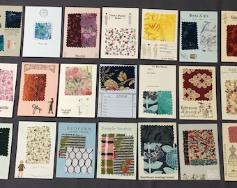 Vintage Style Fabric Swatch Cards and Fabric Themed Business Cards