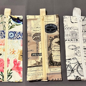 Zipper Pen Pouch, Pen Holder for Notebook, Planner, Journal, Travelers Notebook, standard tablet or as a Bookmark, pen case, pencil case.