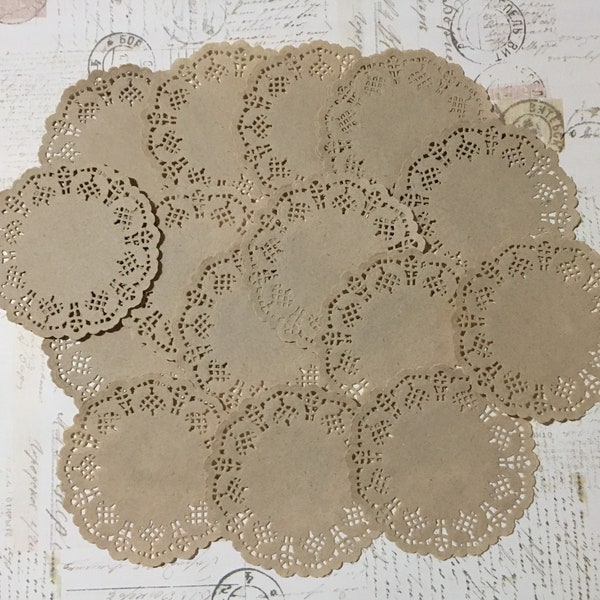 Brown 4” Paper Doilies.