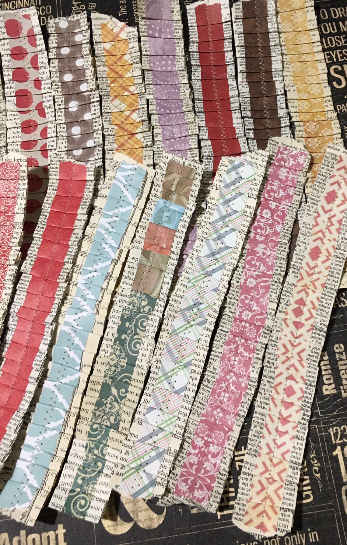 Book Paper Ruffles With Pattern Paper Centers Set of 5 or 10 - Etsy