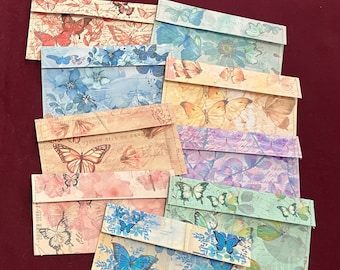 9 Small Butterfly Print Ephemera Envelopes