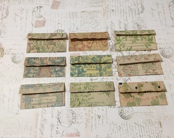 9 Small Vintage Look Ephemera Envelopes