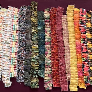 Fall / Autumn Fabric Ruffles - Fabric Ruffles for Handmade Journals, Junk Journals, Tags, Pockets, Other Ephemera. Ruffled fabric