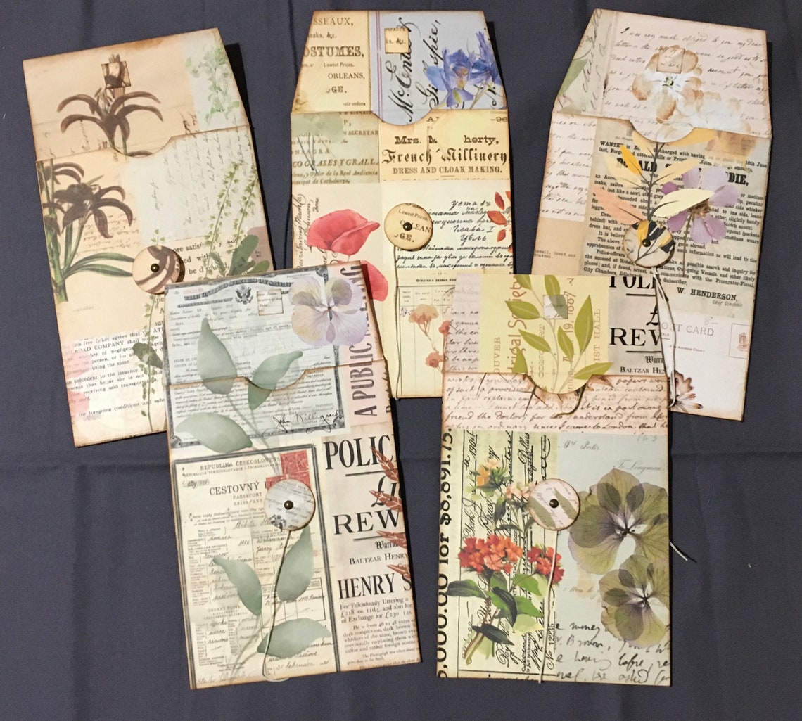 Policy Envelopes With Vintage Documents and Floral Images - Etsy