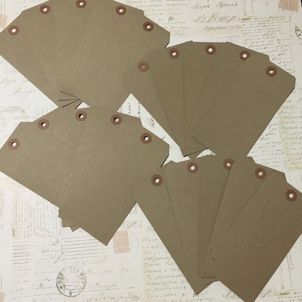 Large Blank Kraft Tags - 100% Recycled cardstock 6-1/4” x 3-1/8”