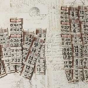 Bingo Paper Ruffle for Junk Journals, Handmade Journals, Tags, etc.   Set of 5 long or 8 short