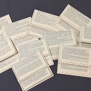 Enveloppes pour pages de livre avec surpiqûre en zigzag ou autre bordure décorative.  Lots de 5 ou 10