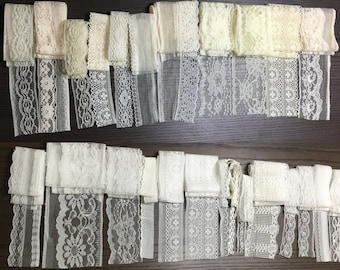 Lace assortment - 5 One Yard pieces of Lace for Journals. Make your own ephemera!