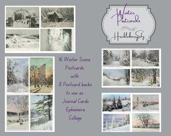 Winter Postcards, Snow Postcards, Winter Ephemera