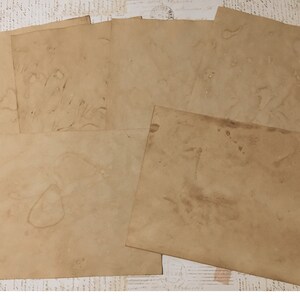 25 sheets Dark and / or Grungy Tea and or Coffee Dyed Paper 24. Printer Friendly. Tea dyed journal paper. zdjęcie 2