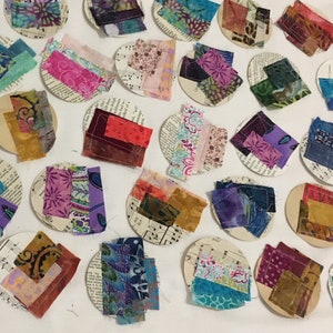 Fabric Snippet Circles - set of 6, 12, or 24