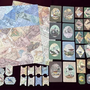 Anthology #3 Birds, Maps, and Script Bundle, Journal Ephemera