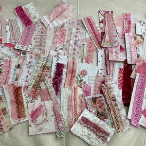 Stitched Snippets / Clusters for Journals in reusable Velcro closure plastic envelope, snippets with fabric, lace, paper, cardstock etc. image 5