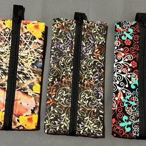 Zipper Pen Pouch, Pen Holder for Notebook, Planner, Journal, Travelers Notebook, standard tablet or as a Bookmark, pen case, pencil case.