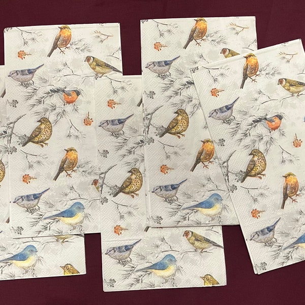 Bird Napkins Etsy