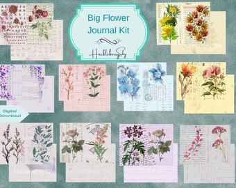 Big Flower Journal Kit | Large Flower Journal Kit | Digital Journal Kit