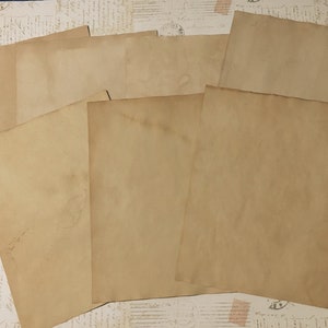 50 Blatt Dunkler und / oder Grungy Tee und oder Kaffee Gefärbtes Papier - 24#. Druckerfreundlich.   Mit Tee gefärbtes Journal Papier.