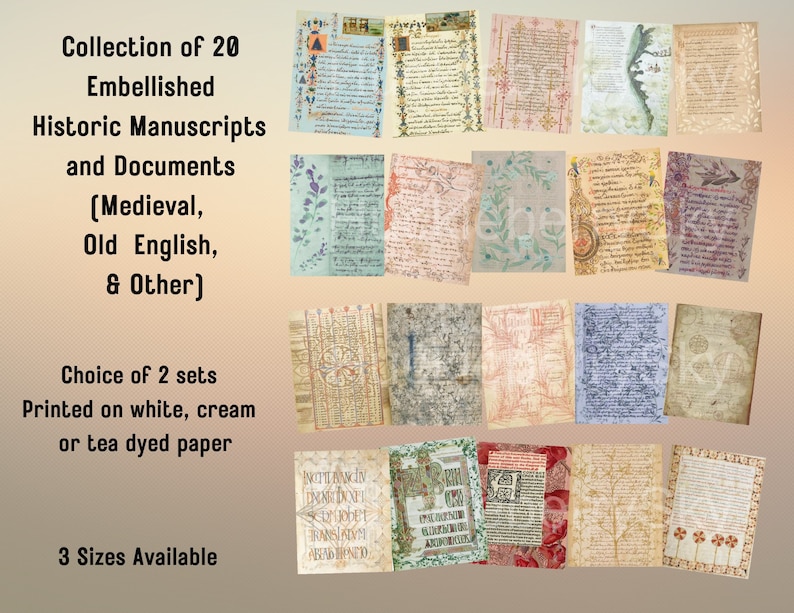 Ancient Historic Document Images - Pages, Medieval, Old English, Etc ...
