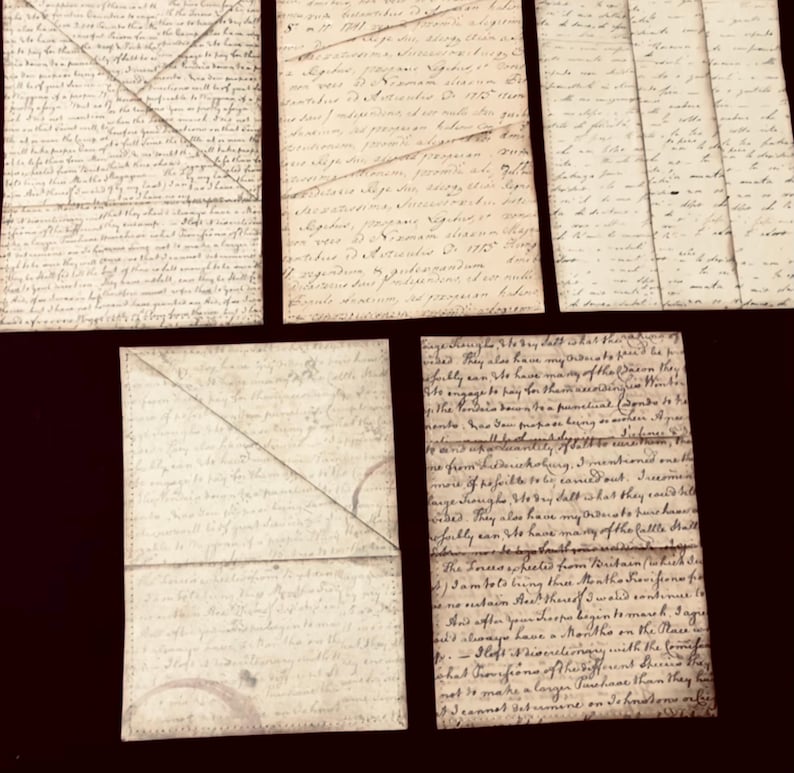 Script Print Paper Pockets - Neutral Thread Stitched Edge - Etsy