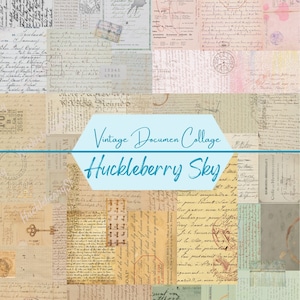 Vintage Style Document Collage, Digital Masterboards