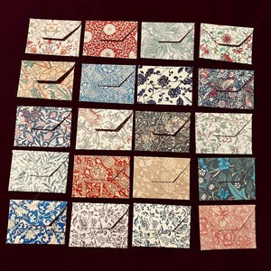 Small William Morris Print Envelopes - for Journals, Ephemera, Tags, Pockets.